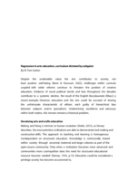 Regression in arts education: curriculum dictated by Zeitgeist