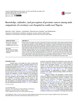Knowledge, attitudes, and perception of prostate cancer among male outpatients of a tertiary care hospital in south-east Nigeria