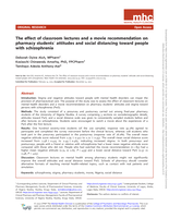 The effect of classroom lectures and a movie recommendation on pharmacy students' attitudes and social distancing toward people with schizophrenia