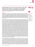 Global fertility in 204 countries and territories, 1950-2021, with forecasts to 2100: a comprehensive demographic analysis for the Global Burden of Disease Study 2021