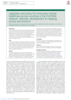 Legislation and policy for involuntary mental healthcare across countries in the FOSTREN network: rationale, development of mapping survey and protocol