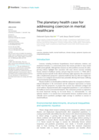 The planetary health case for addressing coercion in mental healthcare