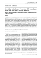 Knowledge, Attitudes and Perceptions of Prostate Cancer among Male Staff of the University of Nigeria