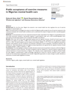 Public acceptance of coercive measures in Nigerian mental health care