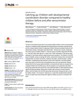 Catching-up: Children with developmental coordination disorder compared to healthy children before and after sensorimotor therapy