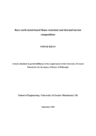 Rare earth metal-based flame retardant and thermal barrier compositions