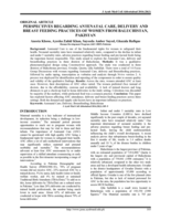 Perspectives regarding antenatal care, delivery and breast feeding practices of women from Baluchistan, Pakistan