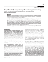 Knowledge, attitude and practices regarding respiratory symptoms among textile workers of Karachi, Pakistan: a cross-sectional survey