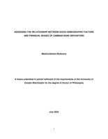 Assessing the relationship between socio-demographic factors and financial biases of Zambian bank depositors