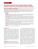 Do studying resources impact academic grades of medical students? A study from a private institute in Karachi, Pakistan