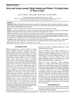 Stress and Anxiety among College Students and Mother’s Working Status: Is There a Link?