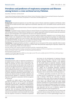Prevalence and predictors of respiratory symptoms and illnesses among farmers: a cross-sectional survey, Pakistan