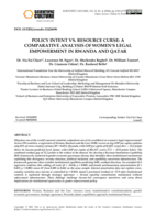 Policy intent vs. resource curse: a comparative analysis of women's legal empowerment in Rwanda and Qatar