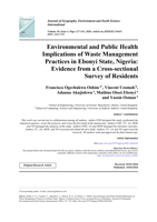 Environmental and Public Health Implications of Waste Management Practices in Ebonyi State, Nigeria: Evidence from a Cross-sectional Survey of Residents