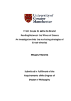 From grape to wine to brand,  reading between the wines of Greece: An investigation into the marketing strategies of  Greek wineries