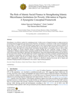 The Role of Islamic Social Finance in Strengthening Islamic Microfinance Institutions for Poverty Alleviation in Nigeria: A Synergistic Conceptual Framework