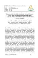 Challenges Hindering Islamic Microfinance Banks’ Sustainable Financial Inclusion:  A Case of Al-Hayat Microfinance Bank in Ogun State, Nigeria
