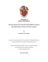 Instructional leadership in the International Baccalaureate Middle Years Programme: A mixed-methods study of coordinators’ and teachers’ perceptions 
