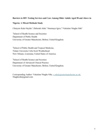 Barriers to HIV testing services and care among older adults aged 50 and above in Nigeria: a mixed-methods study
