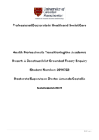 Health professionals transitioning the academic  desert:  A constructivist grounded theory enquiry  