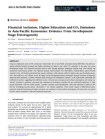 Financial Inclusion, Higher Education and CO 2 Emissions in Asia‐Pacific Economies: Evidence From Development‐Stage Heterogeneity