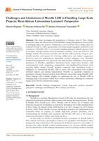 Challenges and Limitations of Moodle LMS in Handling Large-Scale Projects: West-African Universities Lecturers’ Perspective