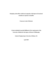 Designing carbon fibre-reinforced composites with improved structural retention on exposure to heat/fire