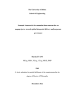 Strategic frameworks for managing lean construction on megaprojects; towards global integrated delivery and corporate governance