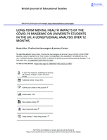 Long-term mental health impacts of the Covid-19 pandemic on university students in the UK : a longitudinal analysis over 12 months