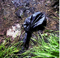 Squashed black bag