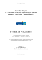 Sunwater Project - An Innovative Water Desalination System operated with Solar Thermal Energy