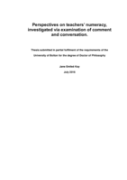 Perspectives on teachers’ numeracy, investigated via examination of comment and conversation.