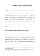 Culture and corporate governance convergence
