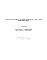Developing a performance appraisal framework for Students' Union Sabbatical Officers