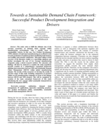 Towards a Sustainable Demand Chain Framework: Successful Product Development Integration and Drivers