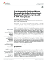 The geographic origins of ethnic groups in the Indian subcontinent: exploring ancient footprints with Y-DNA haplogroups
