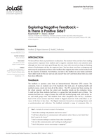 Exploring negative feedback – is there a positive side?