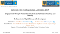 Engagement through partnership: students as partners in teaching and learning in the context of digital literacy skills development
