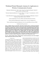 Wideband printed monopole antenna for application in wireless communication systems
