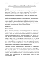 Positive psychology for depression:  a critical review