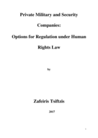 Private military and security companies : options for regulation under human rights law