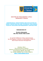 Hierarchical structuring and evaluation of risks, uncertainties and technical challenges faced by building refurbishment contractors.