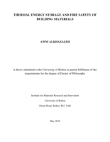 Thermal energy storage and fire safety of building materials