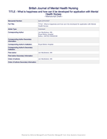 Positive psychology and its role within mental health nursing