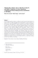 ‘Relaxing way to spend a day’ or ‘Best way to keep fit and healthy’. Comparison of leisure experiences in rambling and Nordic walking and their contributions to well-being