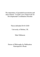 The importance of grounded assessments and interventions: Towards a new framework for Developmental Coordination Disorder