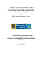 Optimising Total Productive Maintenance (TPM) and asset management strategies through Artificial Intelligence (AI) technologies: the development and enhancement of Abu Dhabi power networks