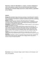 Compassion for others, self-compassion, quality of life and mental well-being measures and their association with compassion fatigue and burnout in student midwives: A quantitative survey