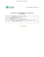 Forgiveness and mental wellbeing: A transnational comparison