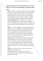 Hospitals management transformative initiatives; towards energy efficiency and environmental sustainability in healthcare facilities